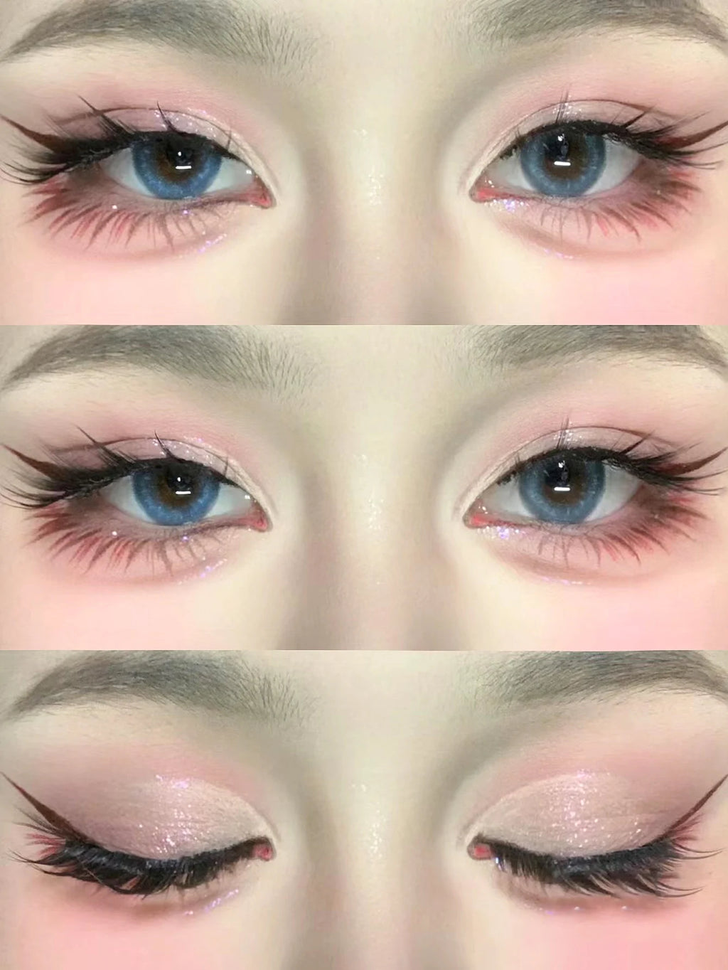 Lasvirey Cils œil de chat, style manga, faux cils 3D en vison, doux, croisés, fins, naturels, ailés, allongés, maquillage