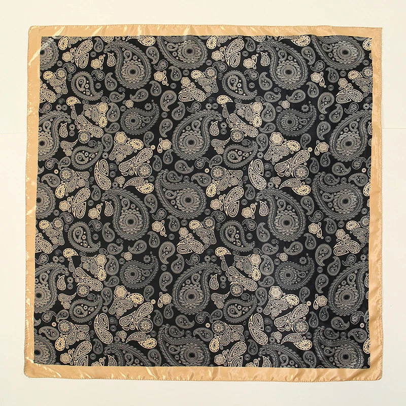 Foulard carré en soie pour femmes, nouveau Design de luxe, Style populaire, quatre saisons, protection solaire, foulard de plage, Hijab, 90x90CM