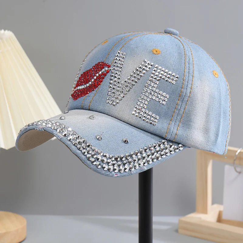 Casquette de Baseball réglable et respirante en strass pour femmes, casquette de sport décontractée à paillettes, chapeau en strass