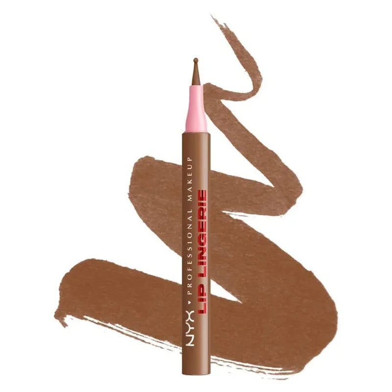 Crayon à lèvres NYX Brand Lip Liner Stain, pointe feutre, pour une application précise, sans débordement, parfaite pour les tons nus, disponible en douze teintes, maquillage pour femme.