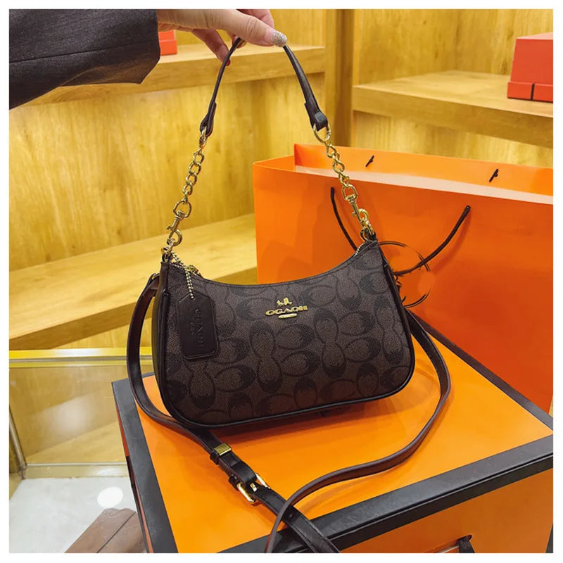 Sacs à chaîne pour femmes, sac à main en PVC à imprimé géométrique, sac à bandoulière, sac sous le bras pour femmes, adapté aux tenues quotidiennes