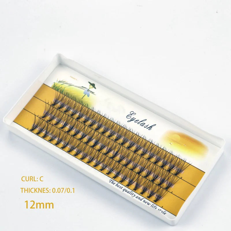 1 Boîte/60 Bouquets de Cils en Vison Naturels 3D Russes, Extensions de Cils Individuels 10D, Outil de Maquillage pour Cils en Grappe, Vente en Gros