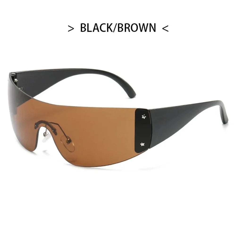 Lunettes de soleil Hip Hop irrégulières uniques pour femmes nouvelle marque rayure jambe Arc Cool lunettes de soleil hommes Vintage gothique nuances lunettes