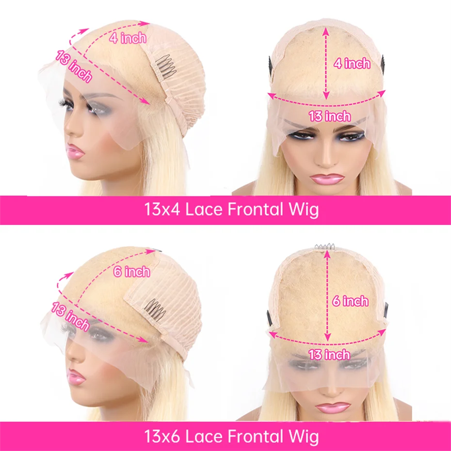 Perruque Deep Wave Blonde 613 en Cheveux Humains Brésiliens – Lace Frontale HD 13x6 ou 13x4 – Pré-épilée avec Ligne de Cheveux Naturelle – Disponible en 36 et 40 Pouces