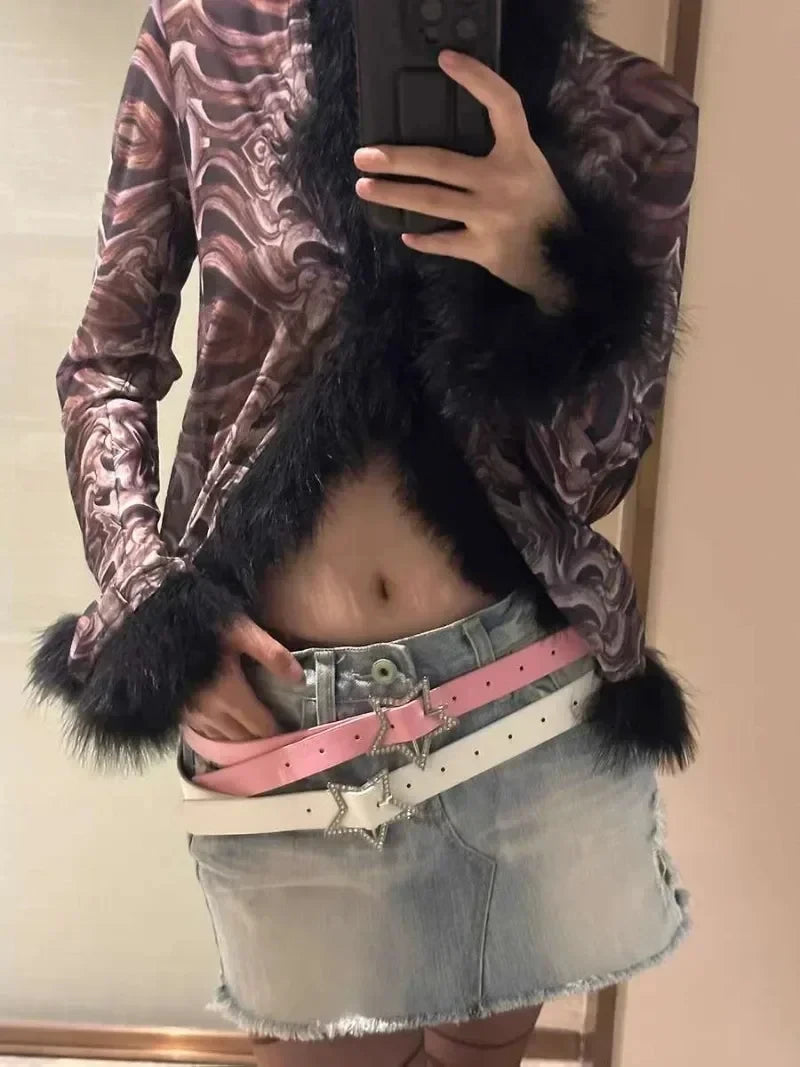 Y2K – ceinture à boucle étoile en cuir rose, reliure élastique ornée de strass scintillants, accessoires de décoration de mariée rétro