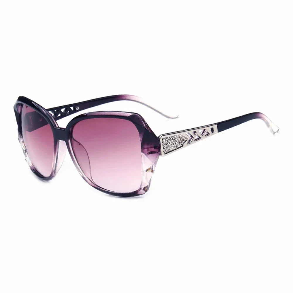 Mode grandes lunettes de soleil violettes femmes marque de luxe lunettes de soleil carrées femme miroir nuances dames