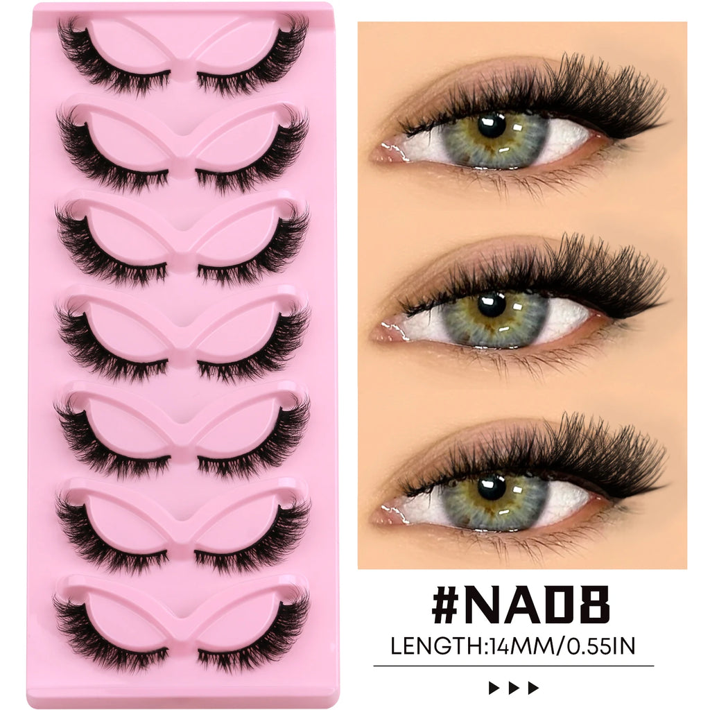 Veltrinay cils oeil de chat Faux cils naturels extrémité ailée oeil cils allongés Faux cils de vison Faux cils maquillage