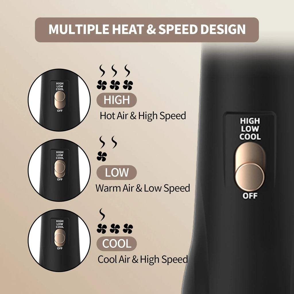 Brosse soufflante 4-en-1 à air chaud avec technologie à ions négatifs – Lisseur, boucleur et brosse coiffante tout-en-un