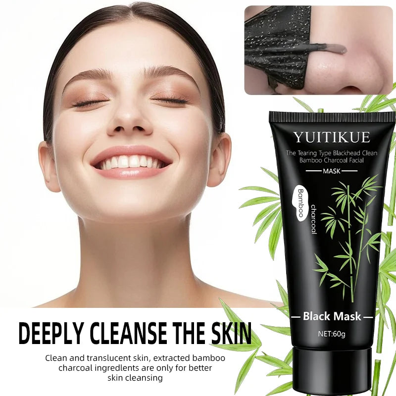 YUITIKUE Masque noir au charbon de bambou 60g - Type de déchirure Nettoyage en profondeur, élimination des points noirs pour une peau claire