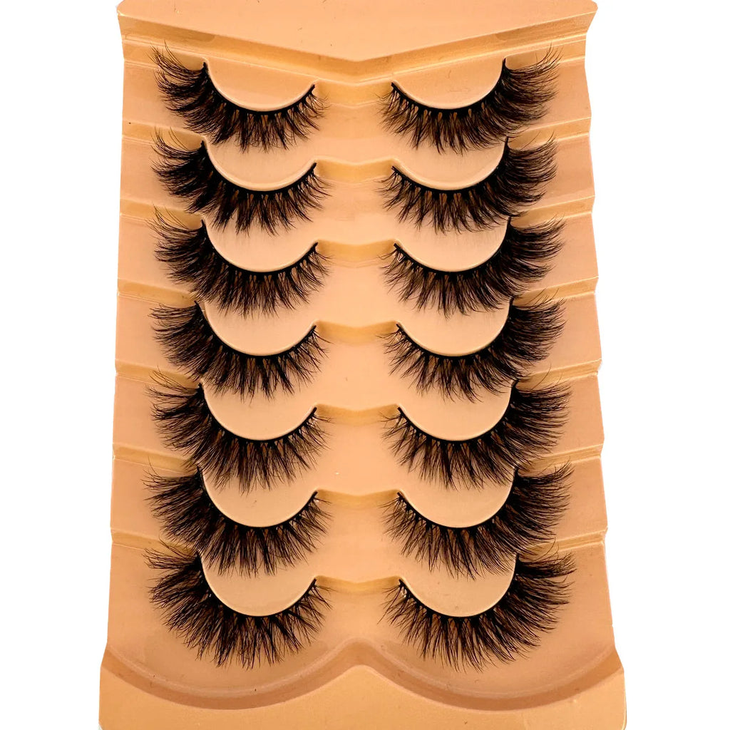 Nouveau 7 paires de faux cils épais, simulation 3D en fourrure de vison, faux cils dramatiques, vente en gros, fabrication de faux cils pleine ligne