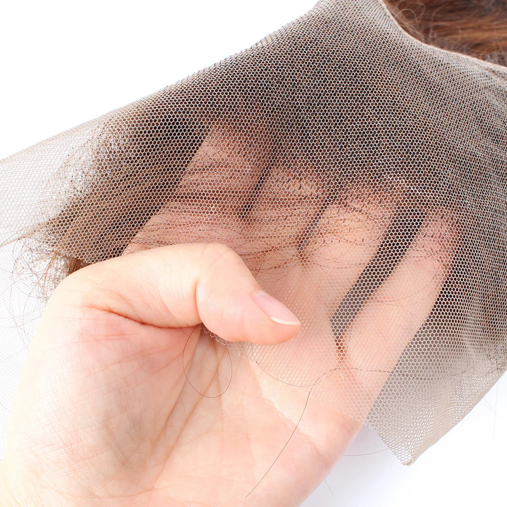 Mèches de cheveux humains raides couleur chocolat brun avec fermeture (closure) HD 4x4 ou frontal 13x4, extensions de tissage en cheveux 100 % bruts Remy.