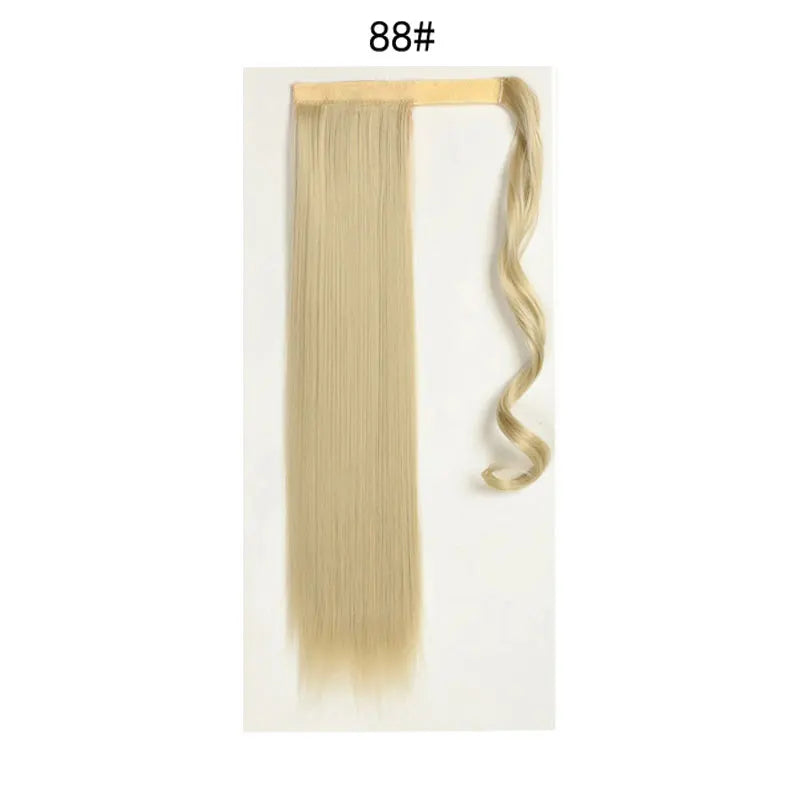 Extensions de Queue de Cheval Synthétiques pour Femme et Fille, Postiche Rond et Long