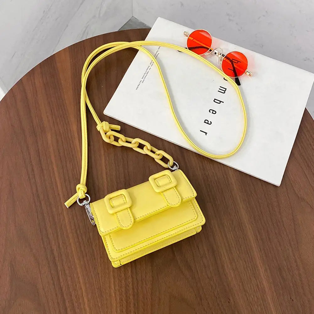 Mini petits sacs messager pour femmes fille chaîne sac à main en cuir PU sac à main dames fille sacs à bandoulière concepteur 2022 été jaune