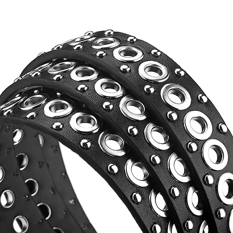 Ceinture fine à rivets pour femmes, à la mode, avec boucle à aiguille personnalisée, tendance de rue, Style Punk HipHop Y2K, avec ceinture en jean