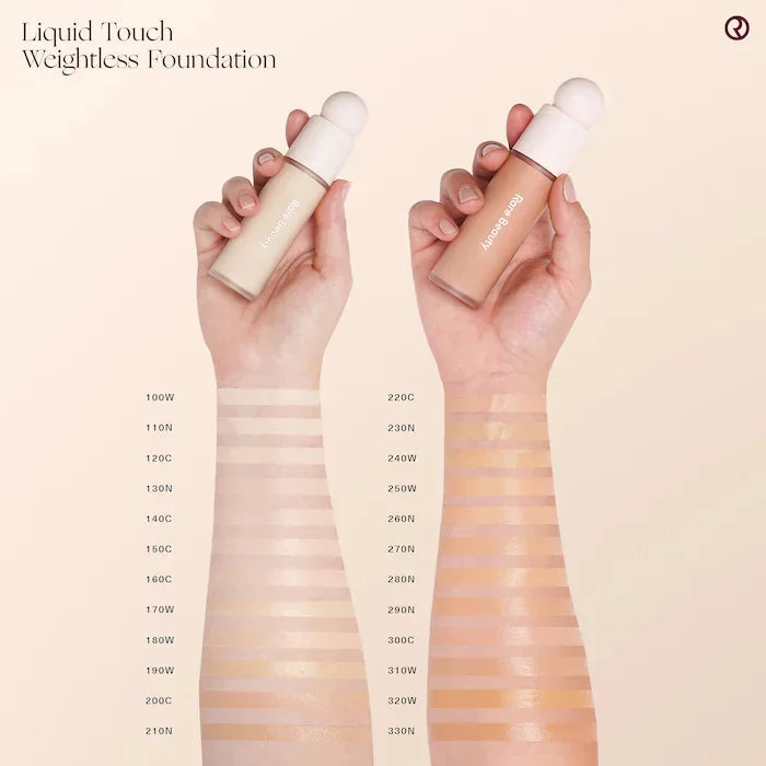 fond de teint Rarebeauty au toucher liquide, beauté rare, couvre naturellement les défauts, les cernes, les taches de rousseur, l'acné, Base hydratante, maquillage