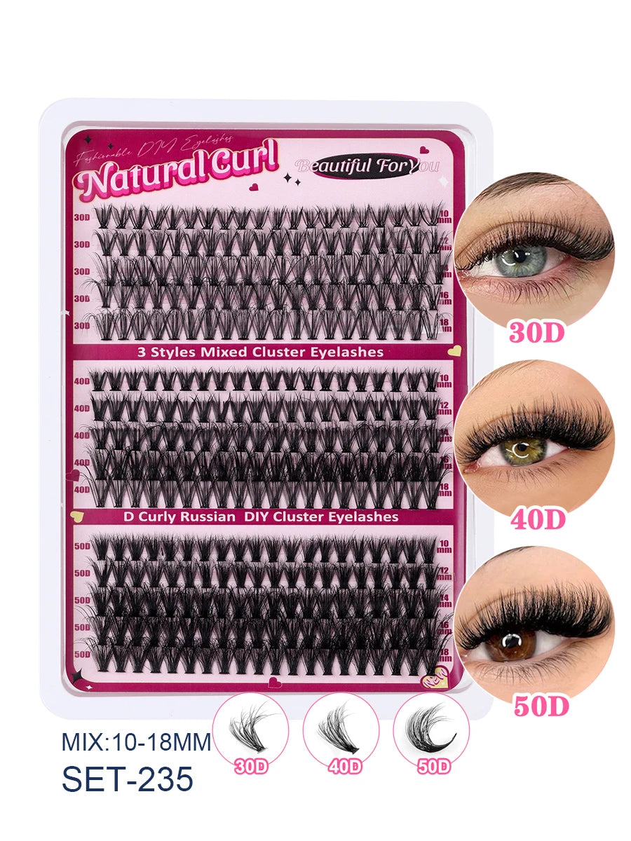 Extensions de cils individuelles, 600 pièces, épaisses et moelleuses, 30D/100D, longueur mixte, bricolage, pour une Application et un retrait faciles