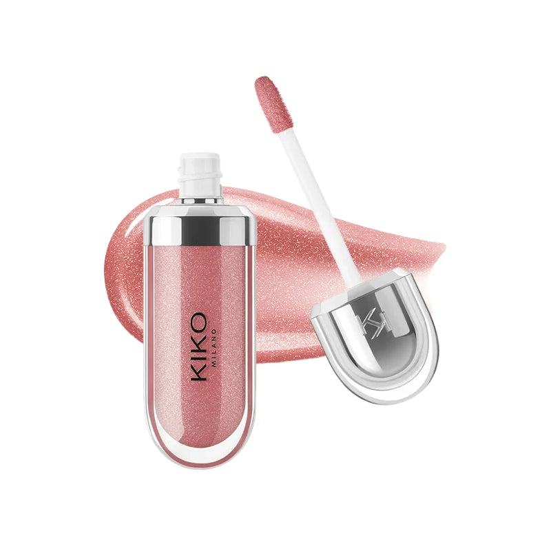 Kiko Original Gloss à lèvres effet miroir 3D, waterproof, longue tenue et anti-transfert, couleur douce couleur pâte de haricot, rouge brillant fin et charmant