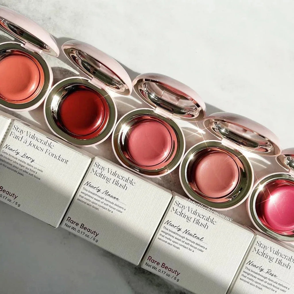 Fard à joues en poudre haute brillance, beauté Rare, léger, soyeux, Portable, hydratant durable, imperméable, contour naturel, maquillage pour le visage