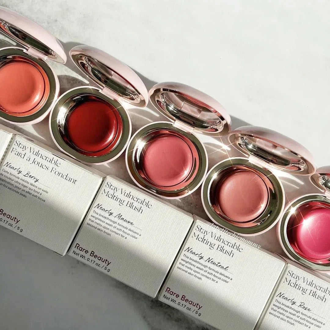 Fard à joues en poudre haute brillance, beauté Rare, léger, soyeux, Portable, hydratant durable, imperméable, contour naturel, maquillage pour le visage