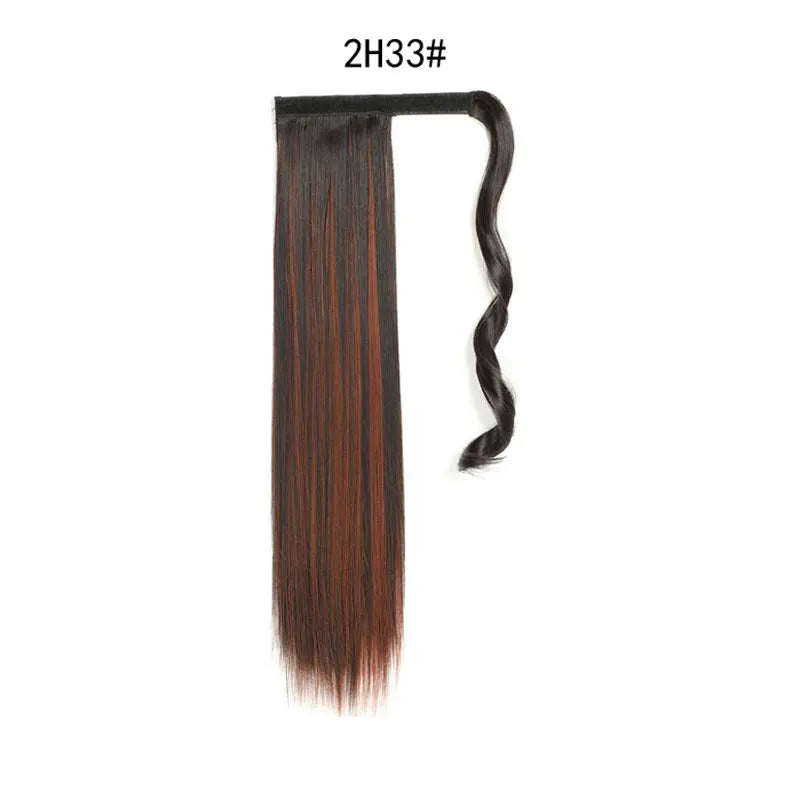 Extensions de Queue de Cheval Synthétiques pour Femme et Fille, Postiche Rond et Long