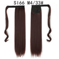 Queue de cheval synthétique longue et droite de 22 pouces, extension de cheveux à enrouler avec clip, résistante à la chaleur, postiche blond