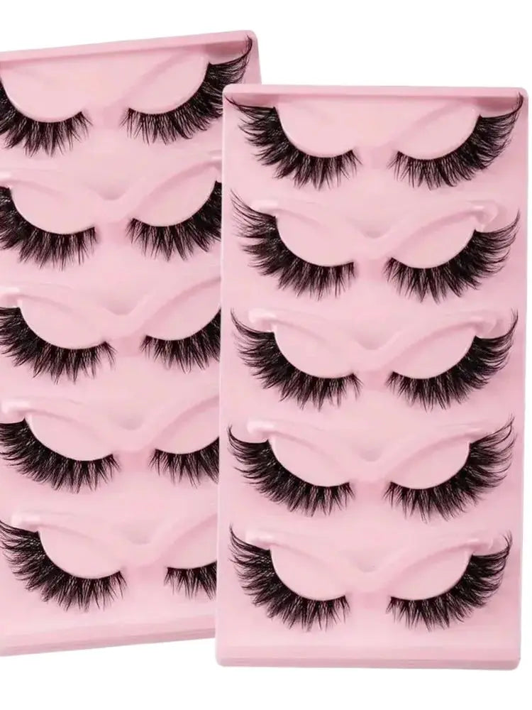 Faux cils en vison, 5 paires, maquillage, allongé