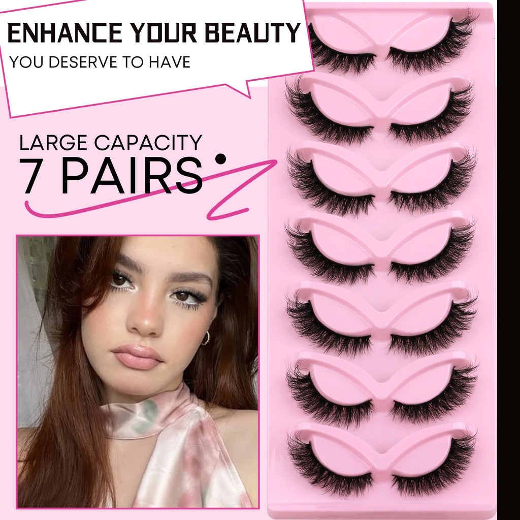 Veltrinay cils oeil de chat Faux cils naturels extrémité ailée oeil cils allongés Faux cils de vison Faux cils maquillage