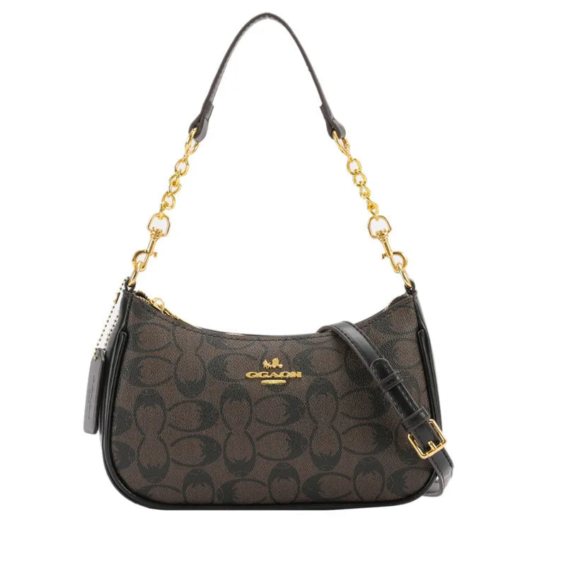 Sacs à chaîne pour femmes, sac à main en PVC à imprimé géométrique, sac à bandoulière, sac sous le bras pour femmes, adapté aux tenues quotidiennes