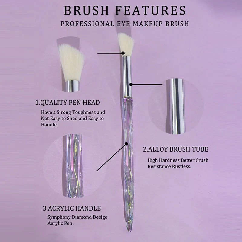 Ensemble de pinceaux de maquillage en cristal arc-en-ciel, 10 pièces, doux et moelleux, synthétiques, pour ombre à paupières, poudre, fond de teint liquide, outils cosmétiques