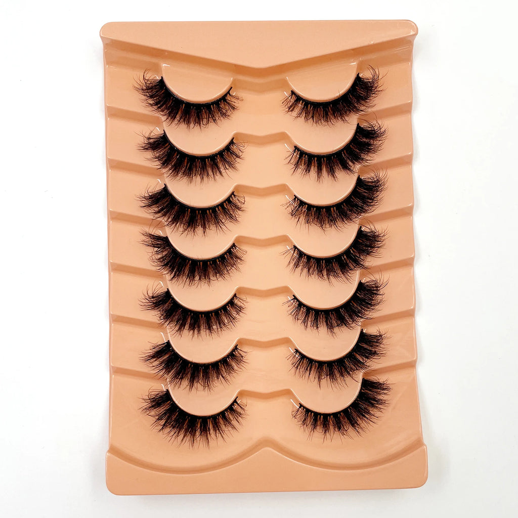 Nouveau 7 paires de faux cils épais, simulation 3D en fourrure de vison, faux cils dramatiques, vente en gros, fabrication de faux cils pleine ligne