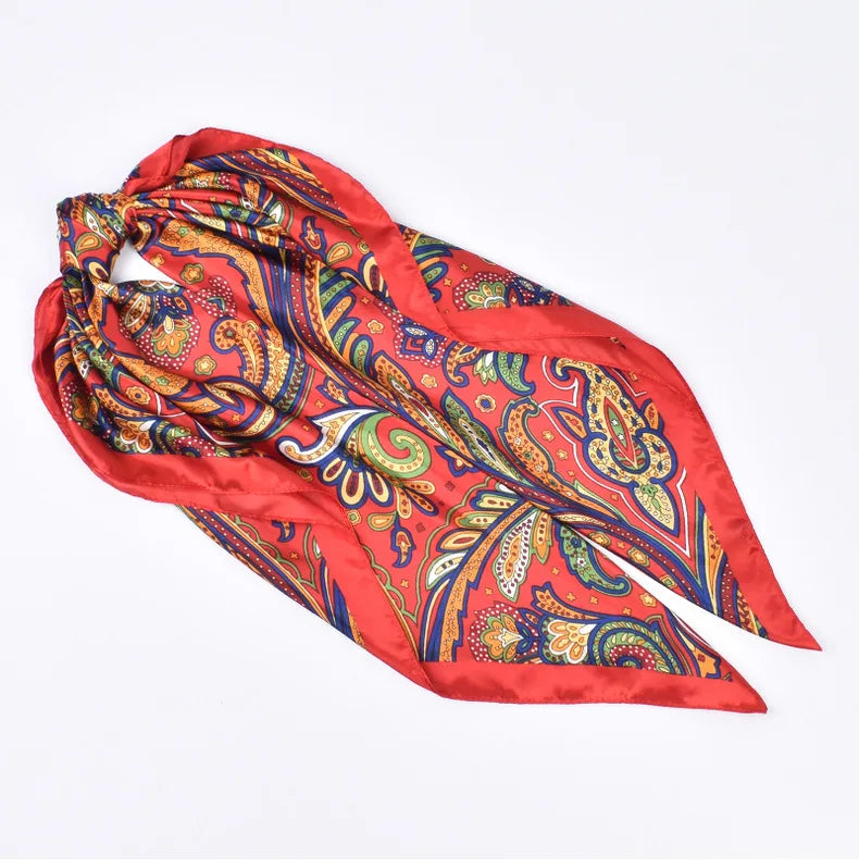 Foulards en soie de haute qualité pour femmes, Hijab carré en Satin, mouchoir uni, châles enveloppants de tête, bandeau féminin, Bandanna islamique