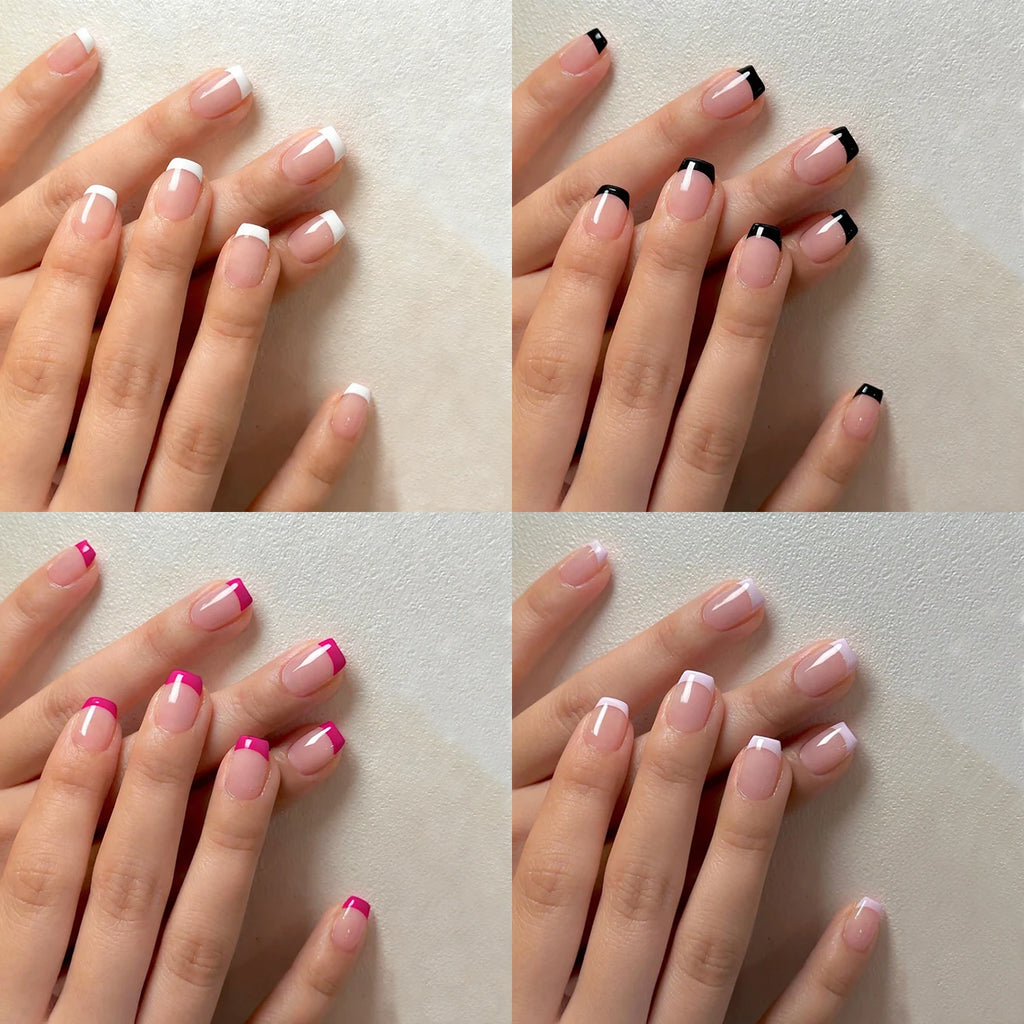 Faux ongles moyens avec pendentif à nœud 3d, 96 pièces, ongles acryliques en forme de cœur, strass, ongles pour femmes entièrement coupés