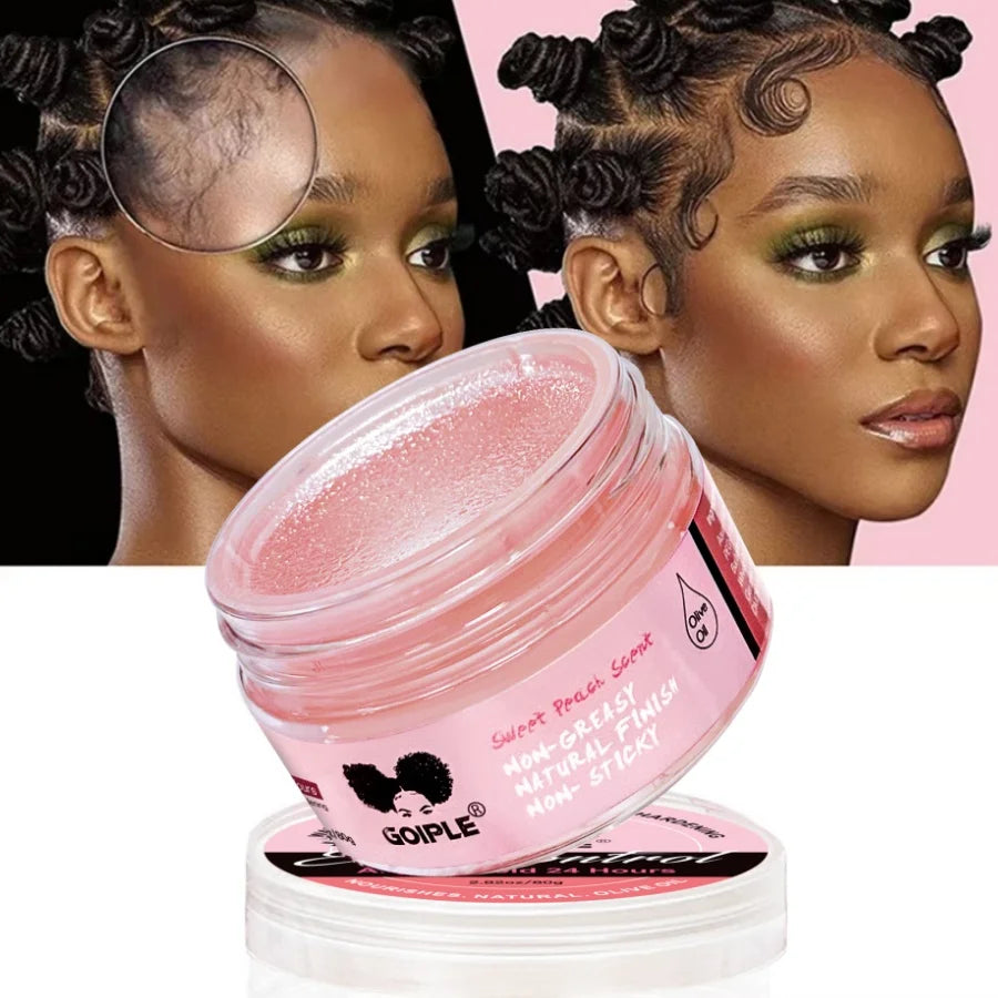 Gel de contrôle des bords à tenue supplémentaire, 80g, pour perruque 4c, 24 heures, Gel de contrôle longue durée, bord non gras, lissant, cire coiffante