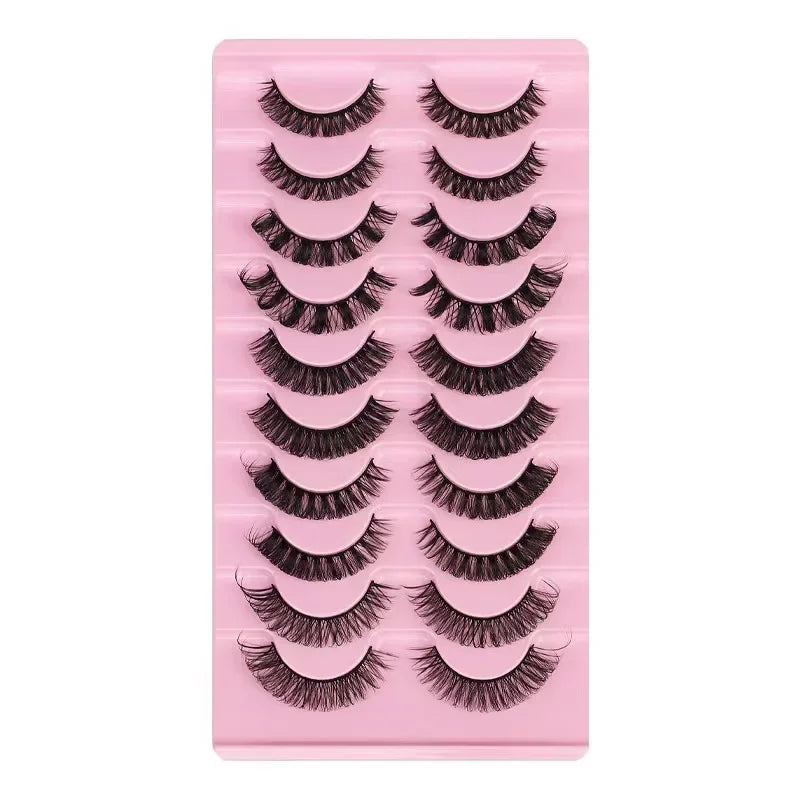 10 paires de Faux Cils 3D en vison, bande russe, dramatiques, maquillage, vente en gros, Extension de Faux Cils