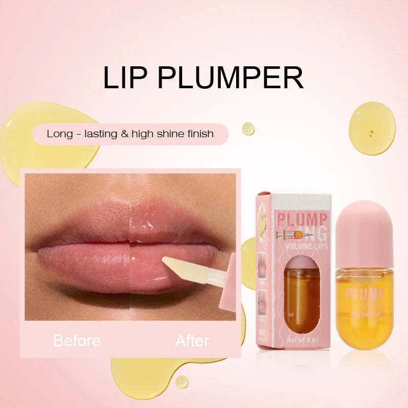 Huile repulpante longue durée pour les lèvres, rehausseur de Volume instantané, sérum au collagène, brillant à lèvres, cosmétique Sexy, augmente le Volume