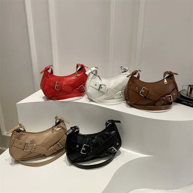 Sac à bandoulière vintage Y2K en cuir PU pour femme, petit sac bandoulière, sac sous le bras tendance pour femme, pochette et sac à main