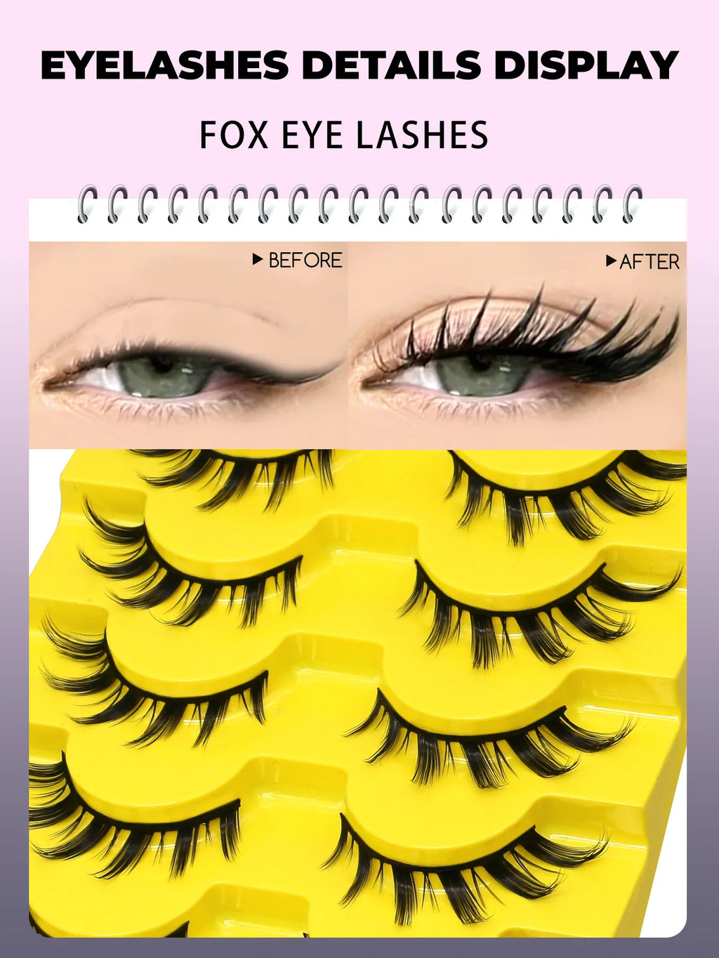 Groinneya Natural manga faux cils oeil de chat cils 3D dramatique martre douce extension de cils faux cils outil de maquillage