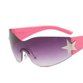Lunettes de soleil sport punk Y2K de luxe, de marque, de créateur, style masque, monobloc, pour femme, cinq étoiles