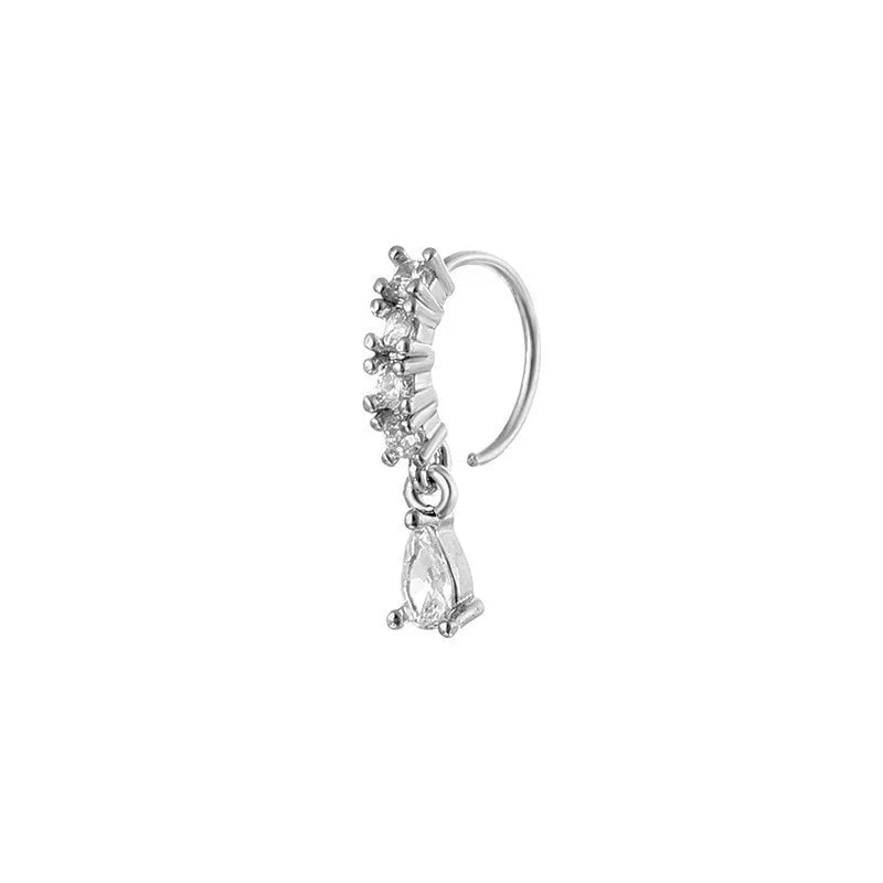 Cristal Zircon décor nez anneau cerceau pour femmes Piercing Nariz Cartilage boucles d'oreilles pendantes nez Piercing Septum bijoux