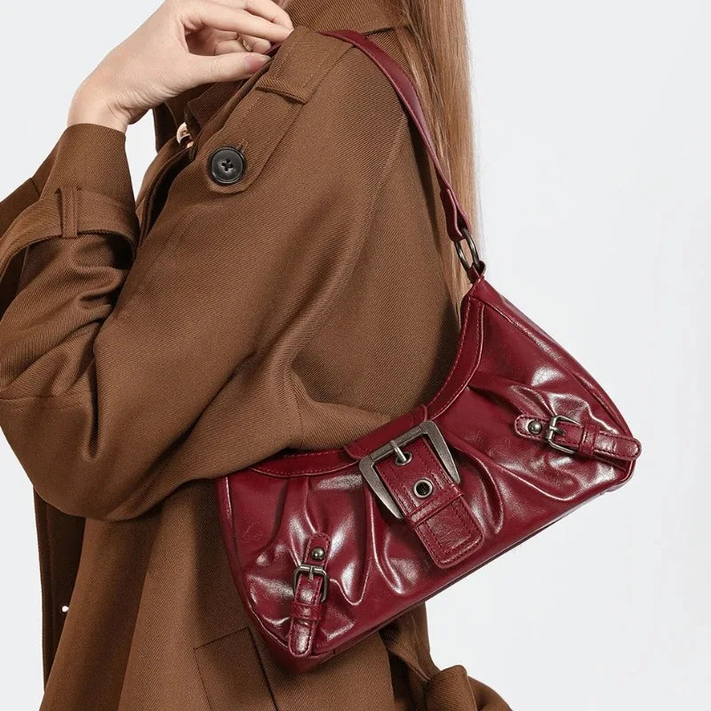 Y2K – sac à bandoulière Hobo plissé rétro pour femmes, pochette sous les bras de Style Maillard, pour voyage, travail, Shopping, offre spéciale