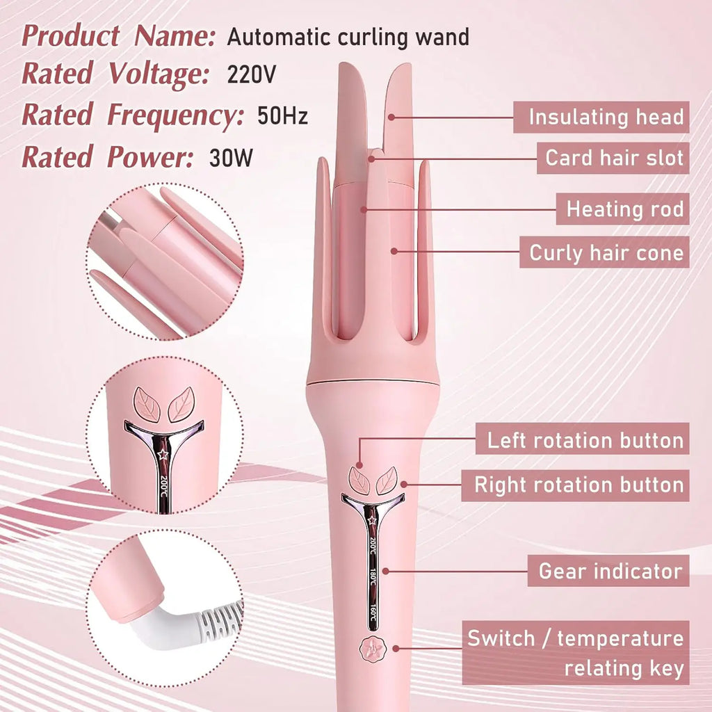 Fer à friser automatique, bigoudi en céramique anionique, chauffage rapide réglable à 4 vitesses, outils de coiffage à la mode, grand rouleau, 32 mm