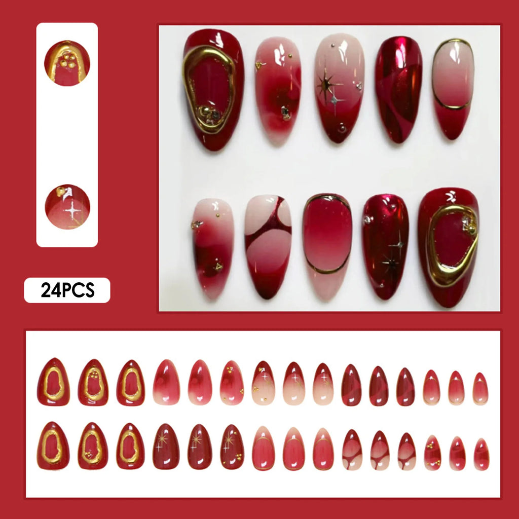 24 pièces de faux ongles à fleurs, style tendance, avec effet dégradé jaune et rose. Ongles portables à couverture complète, forme amande , à poser directement (Press-On Nails).