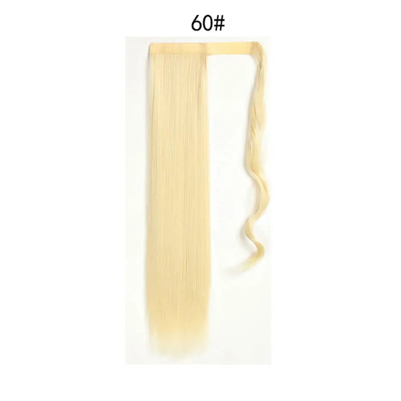 Extensions de Queue de Cheval Synthétiques pour Femme et Fille, Postiche Rond et Long