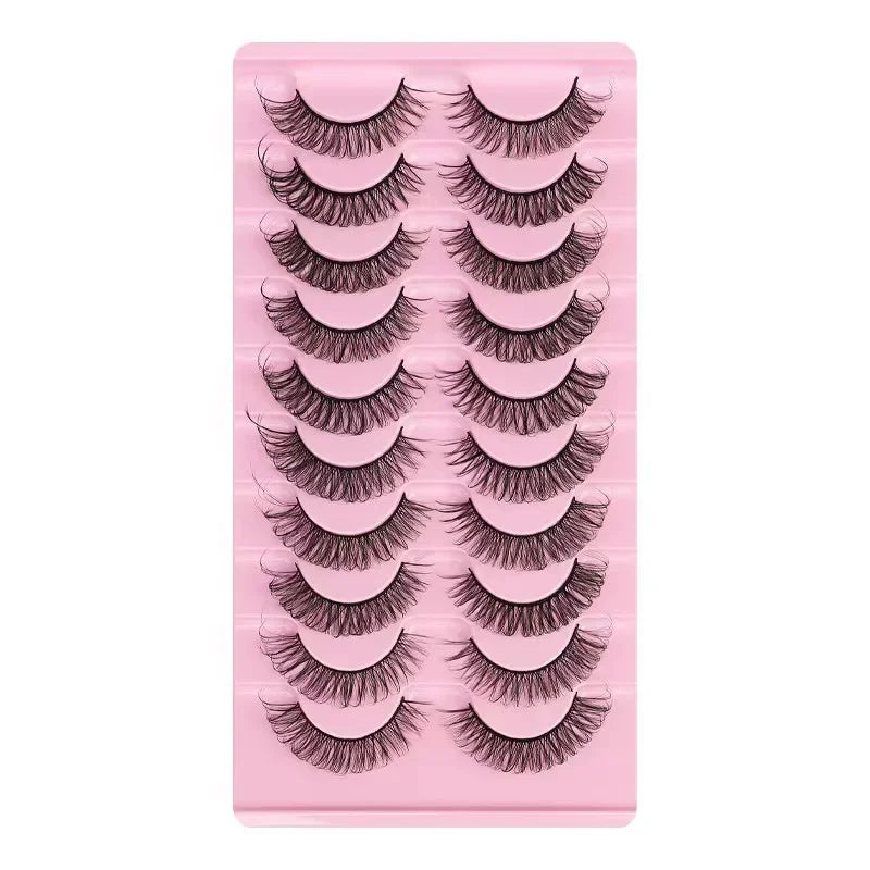 10 paires de Faux Cils 3D en vison, bande russe, dramatiques, maquillage, vente en gros, Extension de Faux Cils