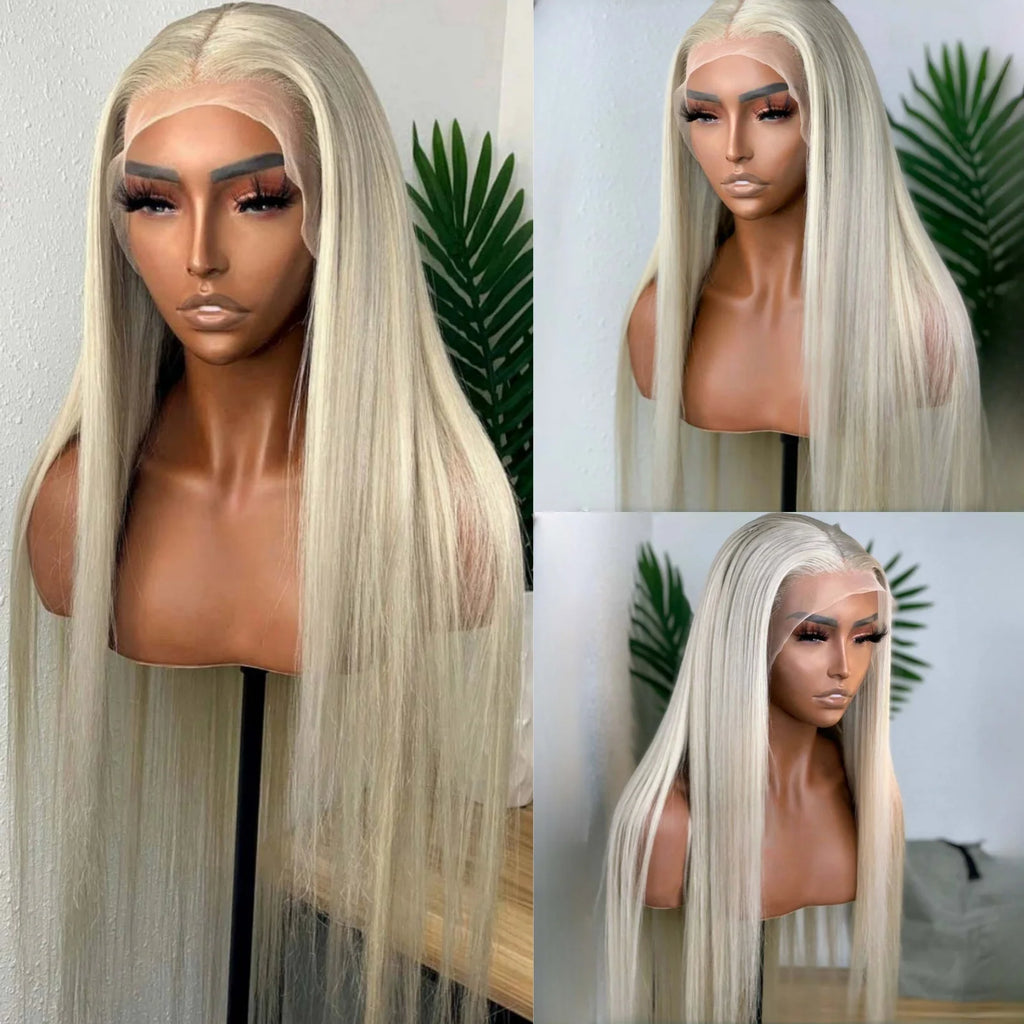 Perruque synthétique longue de couleur vert foncé avec lace frontale 13x4 pour un rendu plus naturel au niveau de la ligne des cheveux. Sa texture lisse et sa couleur originale apportent un style audacieux. Fabriquée en fibre résistante à la chaleur.