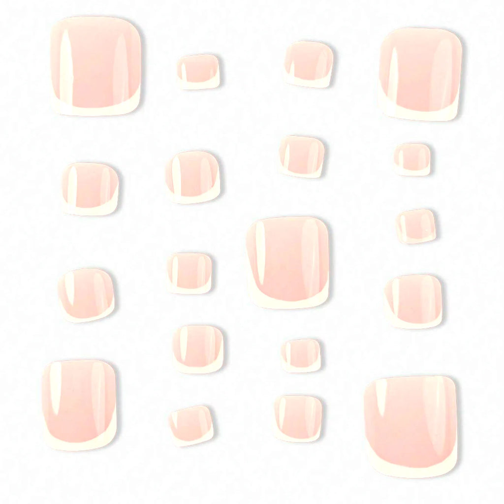 120 pièces améliorent instantané votre look avec un ensemble de faux ongles courts carrés blancs à couverture complète