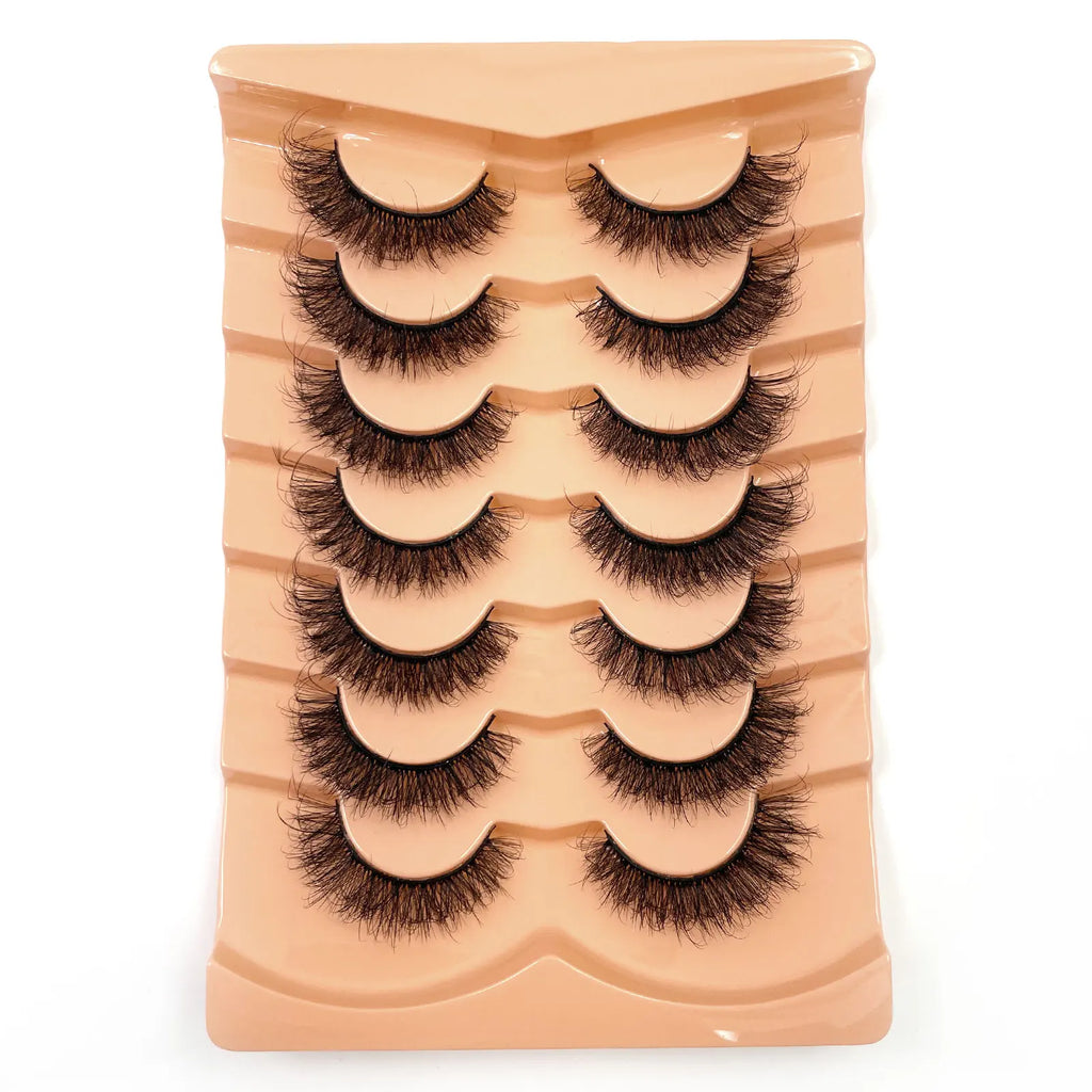 Nouveau 7 paires de faux cils épais, simulation 3D en fourrure de vison, faux cils dramatiques, vente en gros, fabrication de faux cils pleine ligne