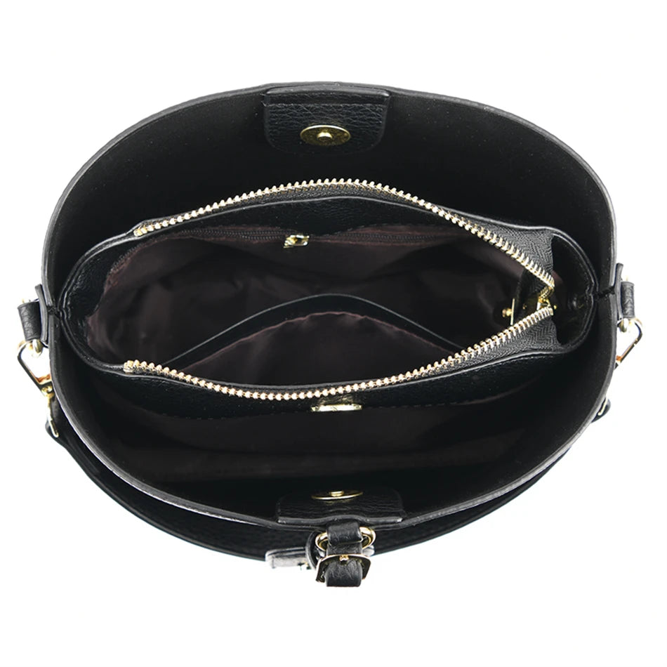 Sac à Main de Luxe en Cuir Multifonctionnel pour Femme, Sacoche à 3 Couches, de Bonne Qualité, de Styliste