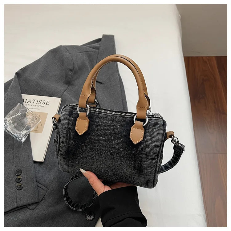 Sac bandoulière classique en jean délavé de haute qualité, sac à main décontracté à porter sous le bras, style coréen, sac de transport pour le quotidien