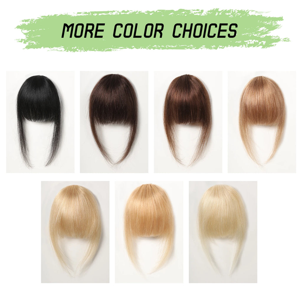 100% cheveux humains frange Clips dans Air frange frange postiche pour femmes platine blond Remy cheveux humains frange Extension de cheveux 4.5 pouces